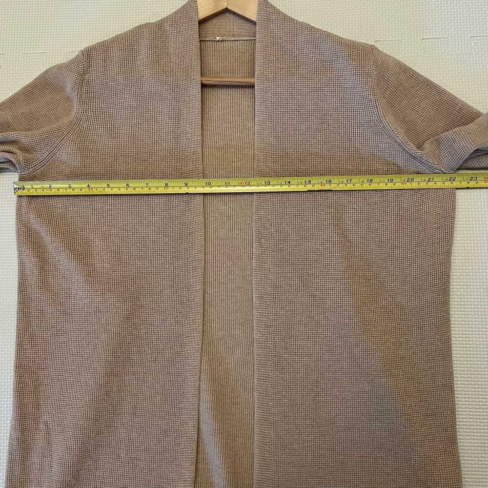 Cyrus Waffle Knit Open Cardigan Beige Neutral Size L - Picture 7 of 8